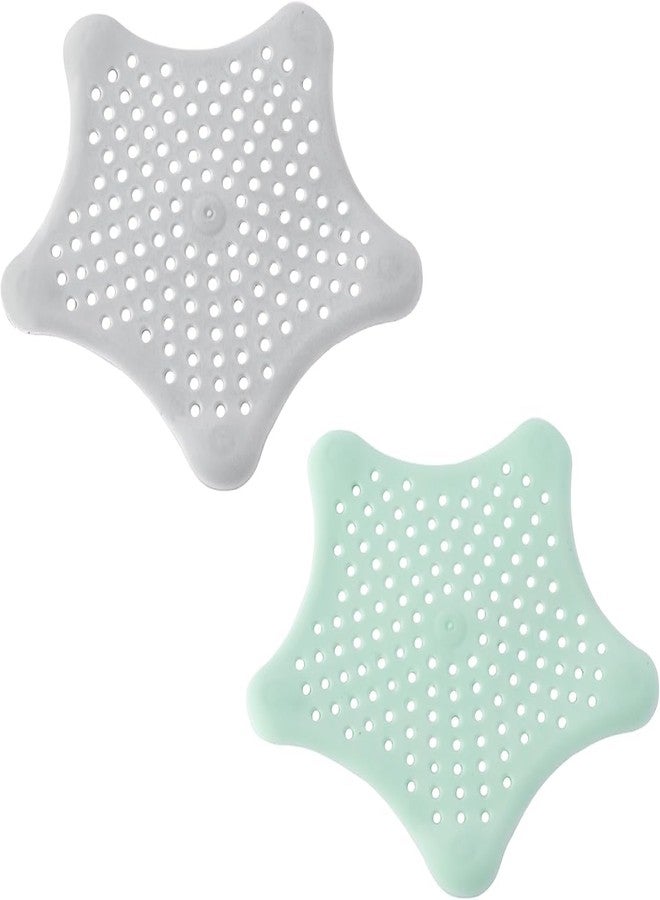 MALL Sky MALL Silicone Star Shaped Sink Filter Bathroom Hair Catcher, Drain Strainers Cover Trap Basin (Multi-Colour) (2) - Image 1